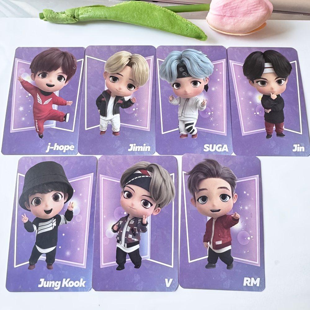 

7-pack Kpop Cartoon Postcards Set, Double-sided , Ideal For Valentine's Day, Birthday, Christmas, Mardi Gras, Personalized Gift For