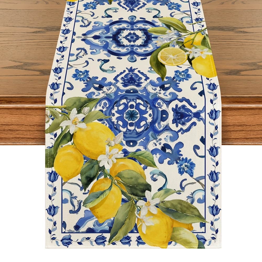 1pc   and white porcelain summer table runner   dining   party decor 13 x 36 13 x 48 13 x 72 13 x 108