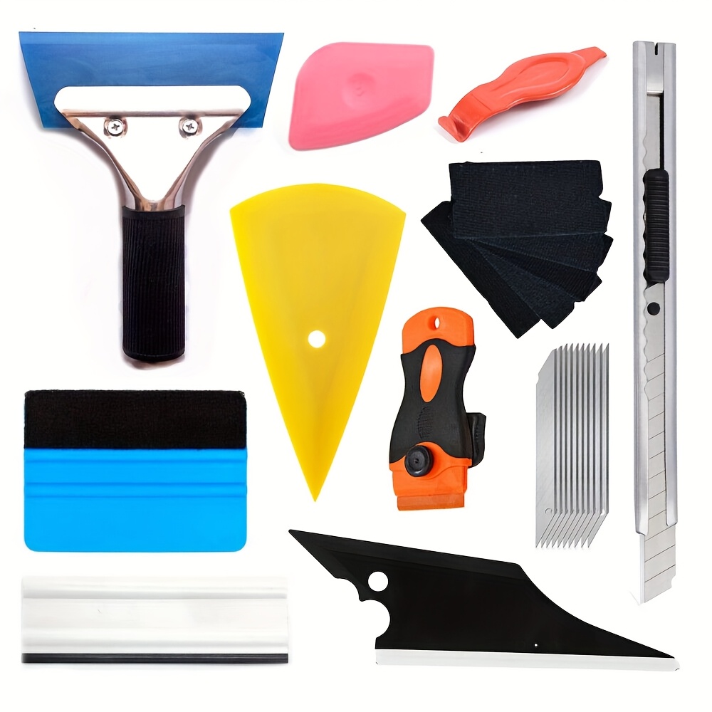 TEMU Car Window Tint Kit, Professional Vinyl Window Tint Kit Vehicle Window Tinting Tools Car Glass Protective Film Wrapping Installation Set Auto
