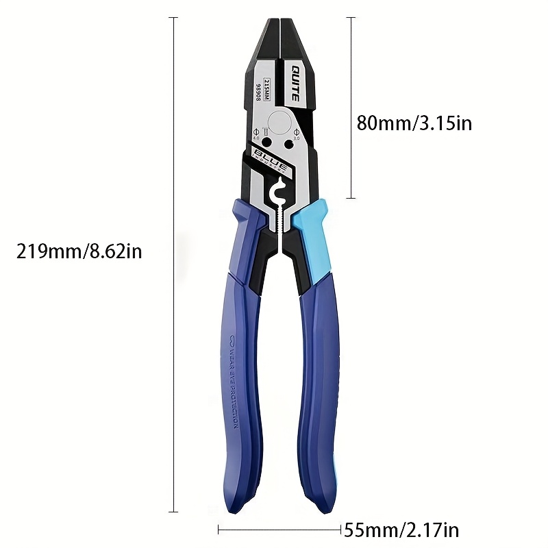 TEMU Heavy-duty Wire Cutter, 8-inch - High Hardness - Force Pliers, Upgraded Wire-cutting , Ergonomic , Suitable For Electricians, Auto Repair,