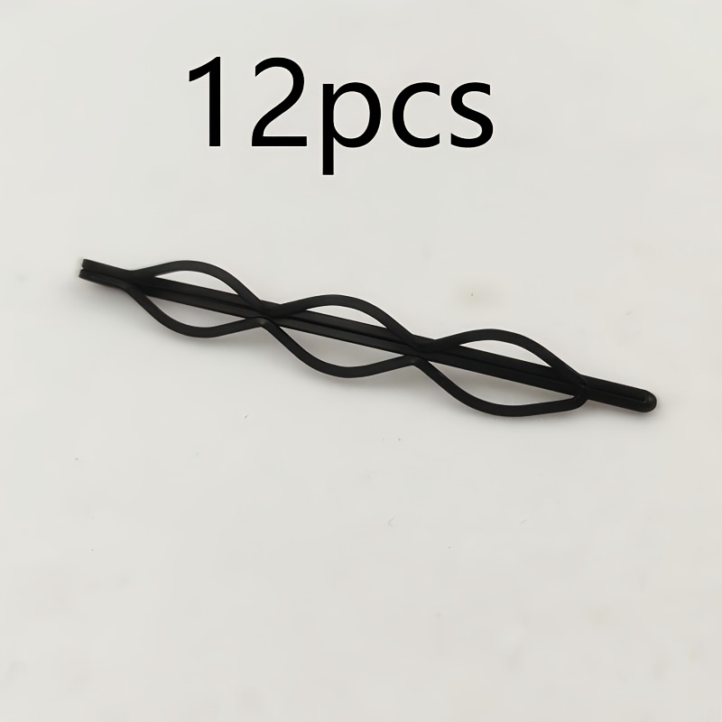 TEMU 12pcs Black Basic Versatile Hair Clips Invisible Seamless Broken Hair Clips