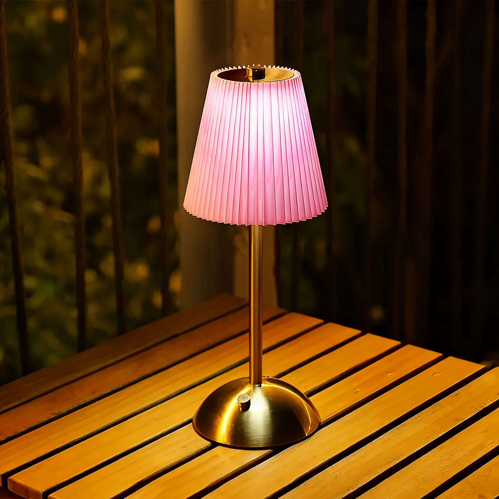Pleated Modern Vintage Led Desk Lamp Portable Rechargeable