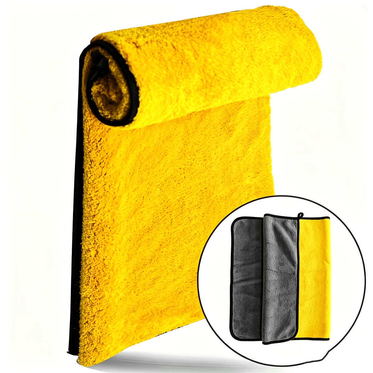 Image of Ultra-absorbent Microfiber Car Towel - Extra Large 35"x24", Quick-dry For Auto & Motorcycle Exterior Cleaning, 800gsm (pack Of 1)
