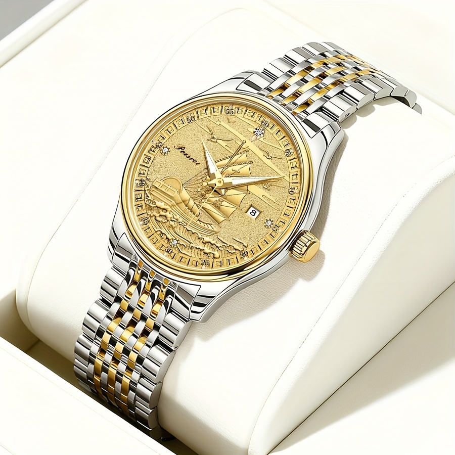 Image of Exquisite Trendy Fashion Quartz Watch, Unisex Watch, High-end Atmosphere Hollow Bottom Stainless Steel Strap, Smooth Sailing Surface Design, Good Meaning, Perfect Gift For And Relatives