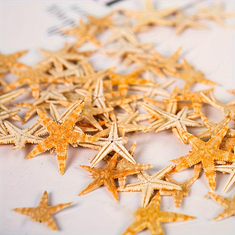 

50-piece Mini Starfish Set For Micro Landscapes - Assorted Sizes (0.4-1.2 Inches), Natural Look, Perfect For All Occasions