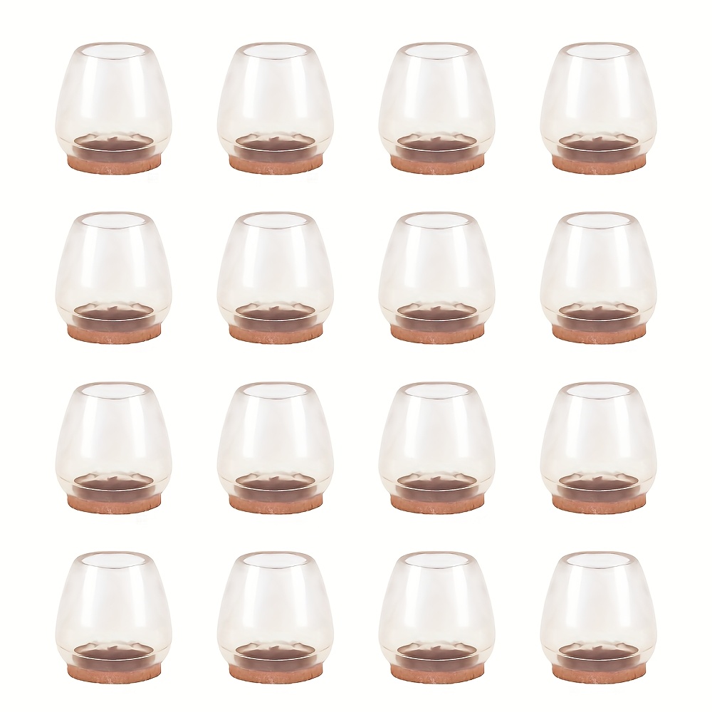TEMU 16 pièces Protège-pieds de chaise, Capsules protectrices pour pieds d'étagères et tabourets bar, Protections en TPE feutré pour sols bois dur –
