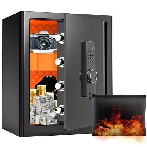 for home safe box with fireproof bag 2 0 cu ft with digital keypad personal with led light and built in drawer for home dorm office hotel for storing cash jewelry medicine and