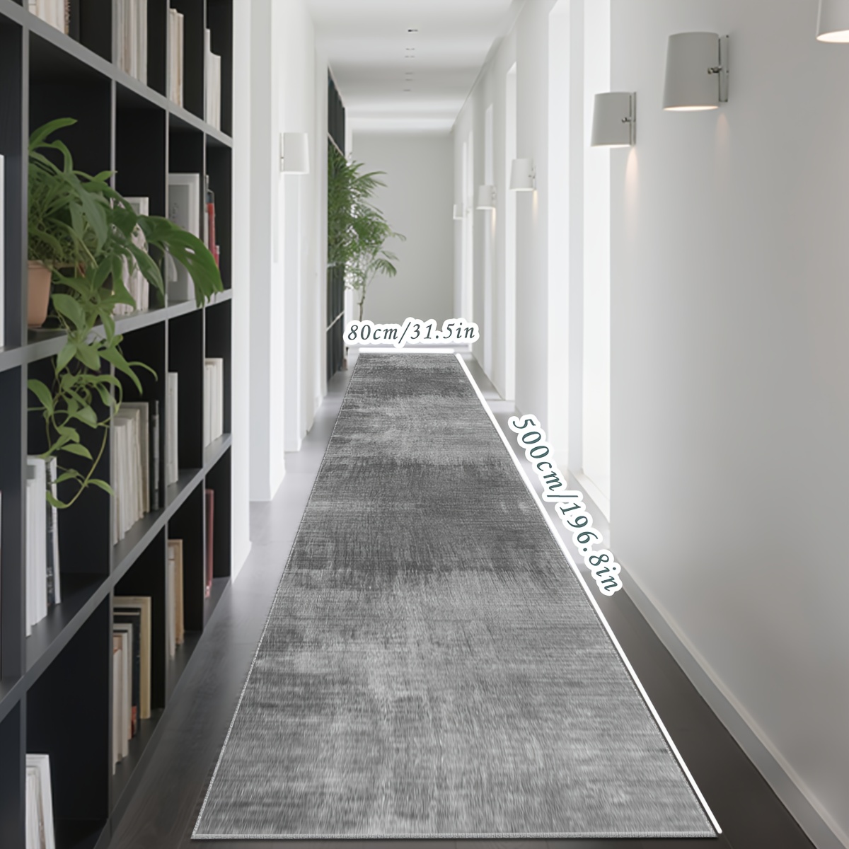 TEMU [] 1pc, Light Luxury Easy Gray Long Strip Carpet, Indoor Outdoor Runner's Carpet, Home Soft Fashion Modern Decorative Carpet, Easy To Store And