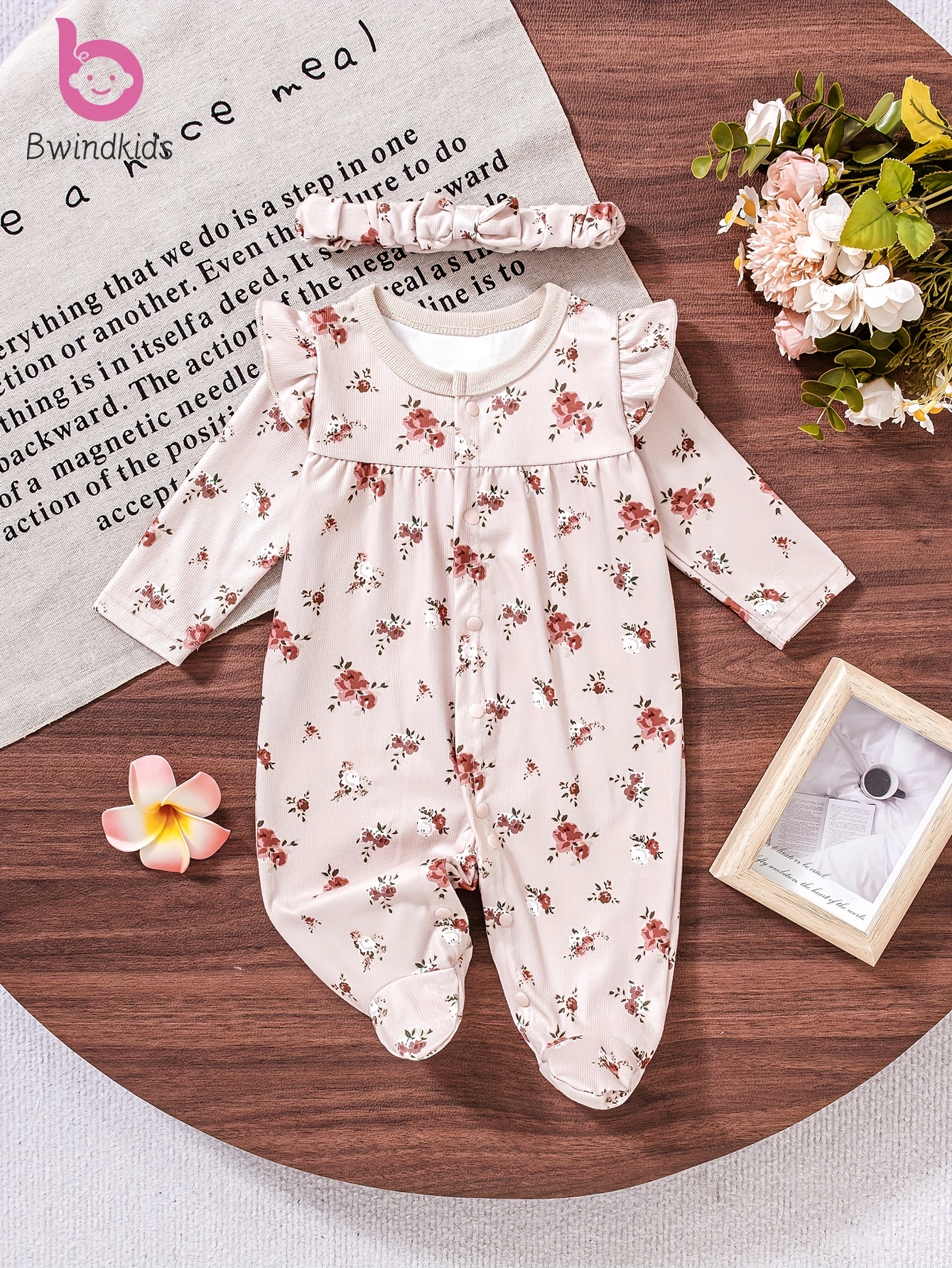 bwindkids baby girl onesies autumn winter fashionable fresh Temu