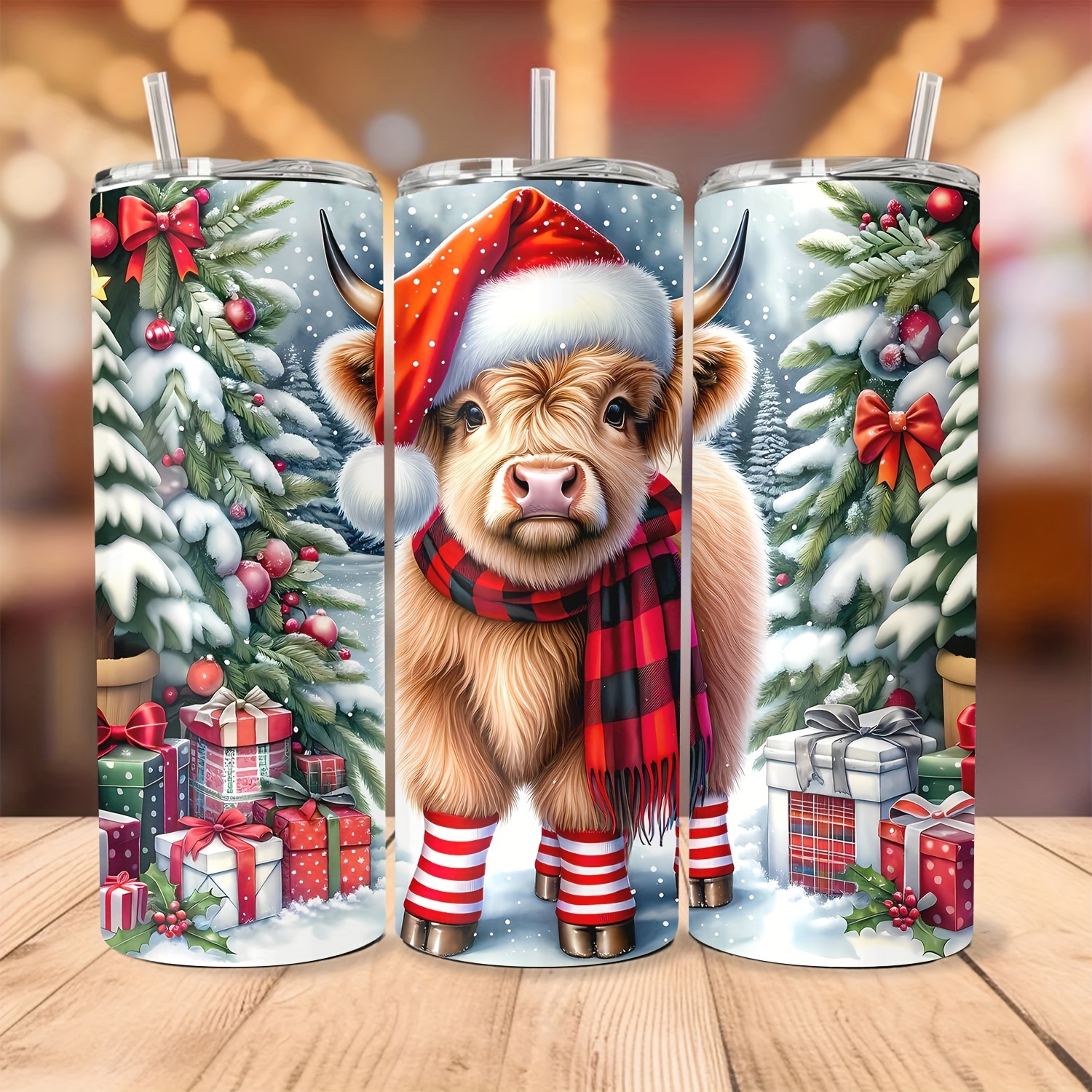 

1pc 20oz Steel , Christmas Cow , Insulated Cup Lid And , Portable Hot & Cup For , , Use, For , ,