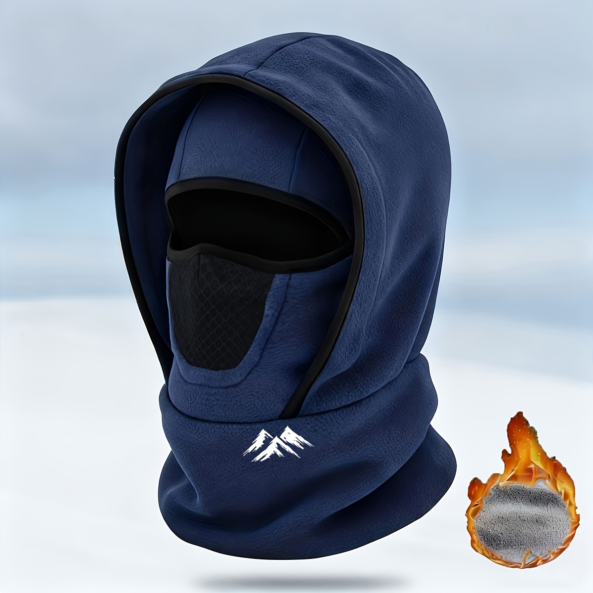 TEMU Men's Autumn/winter Outdoor Cold-weather Brimless Hat, Double-layer Balaclava With Head, Face, And Neck Protection. The Fully Enclosed