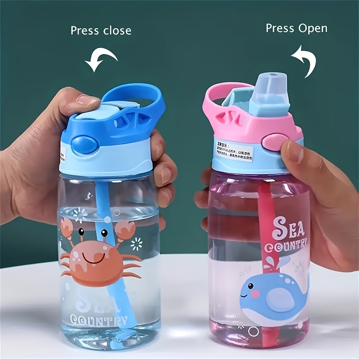 garrafa de     500ml, à   de vazamento, de mão, portátil para atividades ao ar livre, design   de desenho animado,   estilo divertido, tampa  -top vedada,   com  ,   alargado e espessado, garrafa de   resistente a  