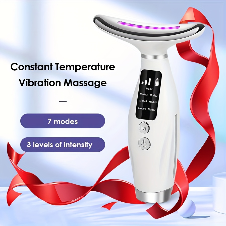 

7-in-1 Neck Massage Device Neck And Face Massage Device Facial Massage Beauty Device 3-speed Vibration Massage Portable Home Face Massage