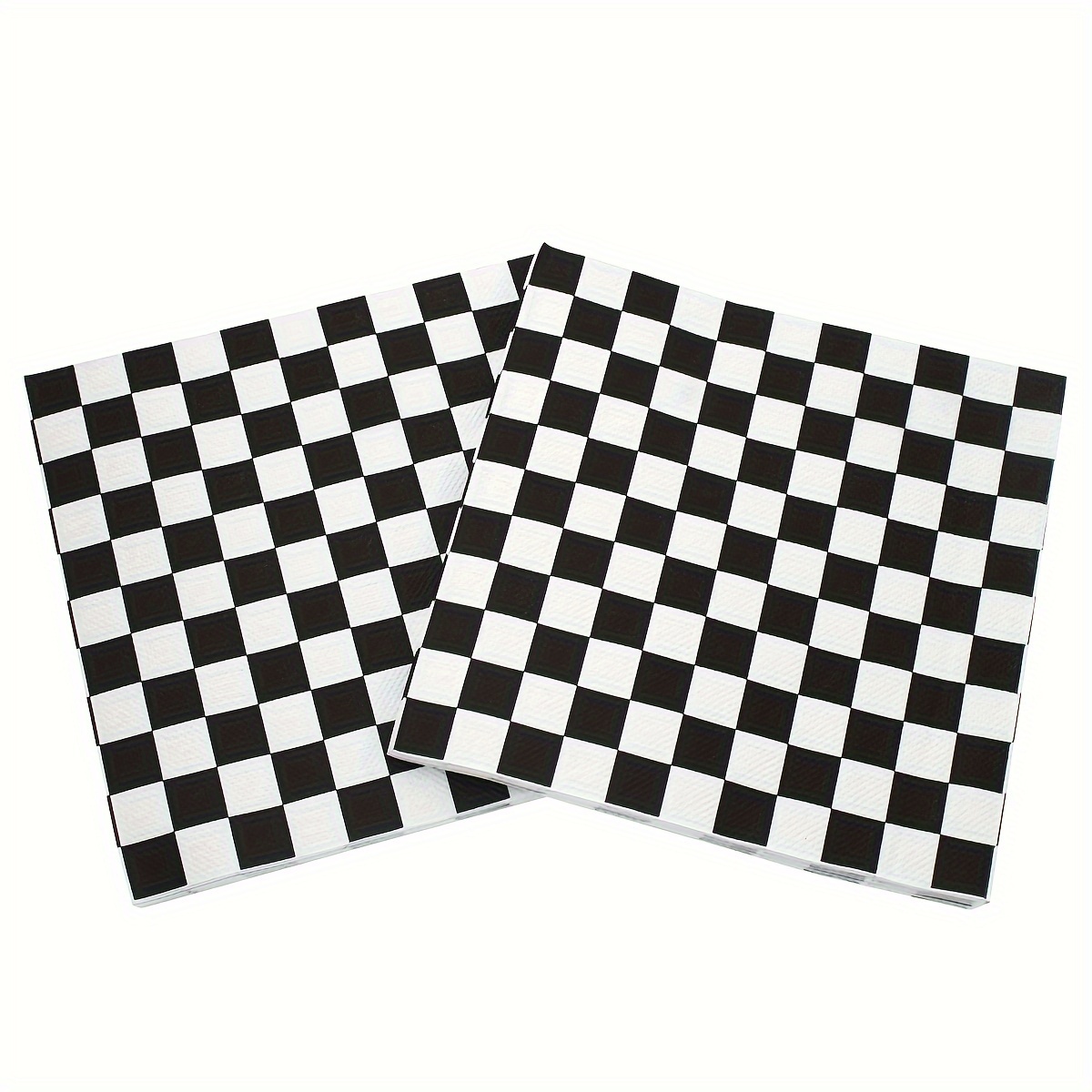 

20pcs And White Checkered Disposable Paper Napkins, 2-ply, 13" X 13", Universal Holiday General Fit