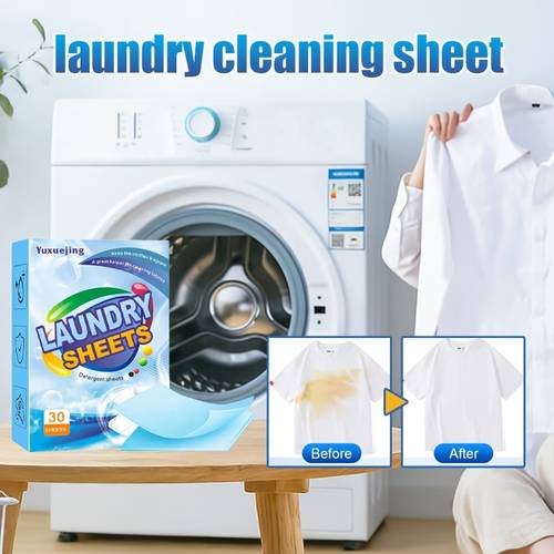 30 tablets box of concentrated instant dissolving scented laundry tablets dissolves quickly in water for powerful stain removal tackles stains like oil sweat and milk stains with tablet protects colors and fabrics without
