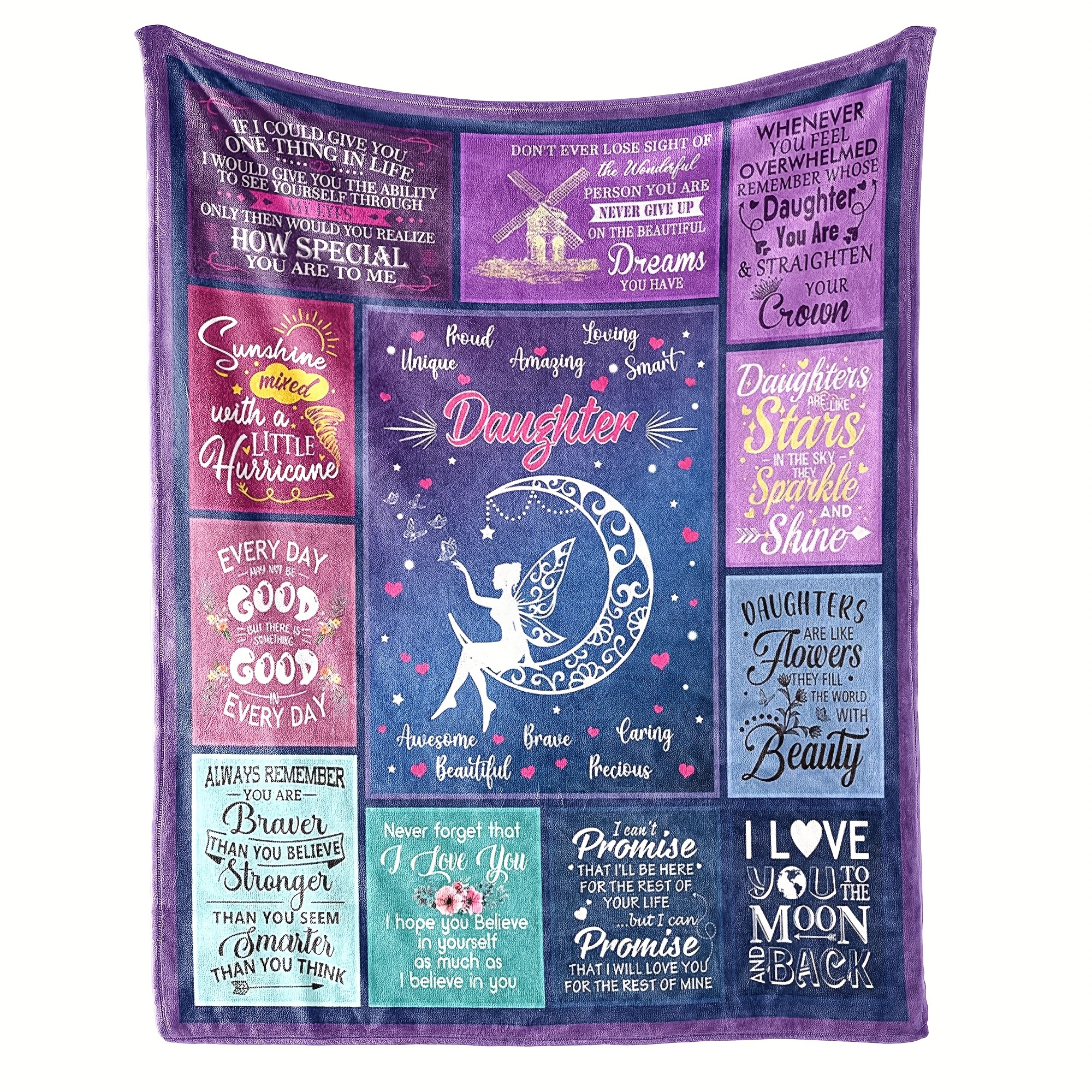 

Daughter Gift From Mom, Daughter Gifts Blanket 60"x50", Birthday Gifts For Daughter Adult From Mother, Grown Daughter Gifts Ideas For Mother's Day Graduation Christmas, To My Daughter Throw Blanket