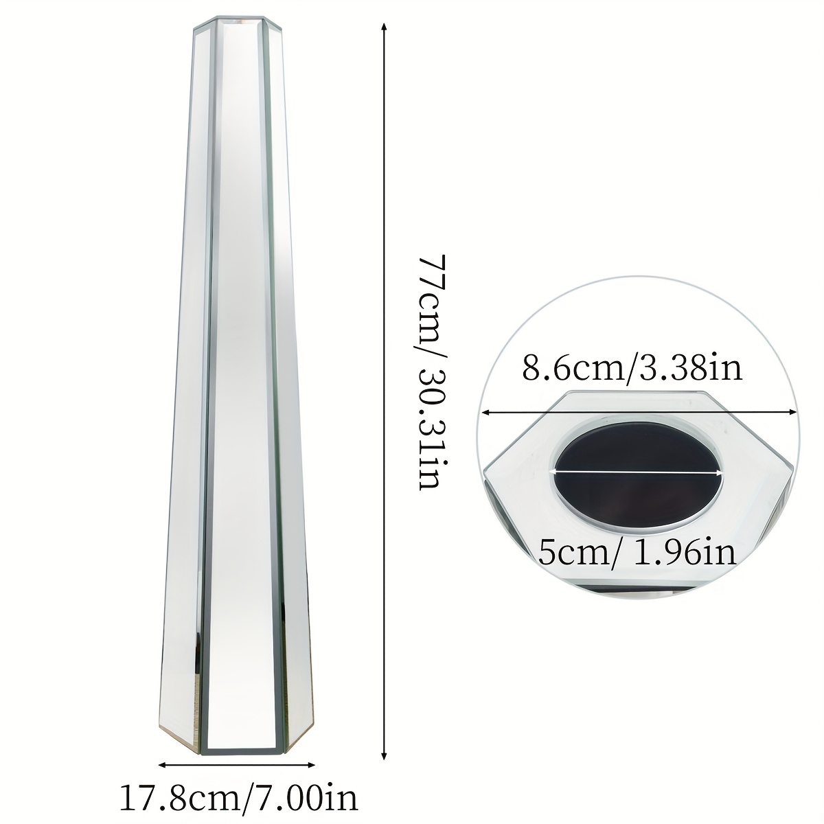 TEMU Sleek 77cm Tall Silver Mirrored Vase With A , Perfect For Dried Flowers. This Geometric Floor-standing Vase Adds Touch To Any Festival Decor