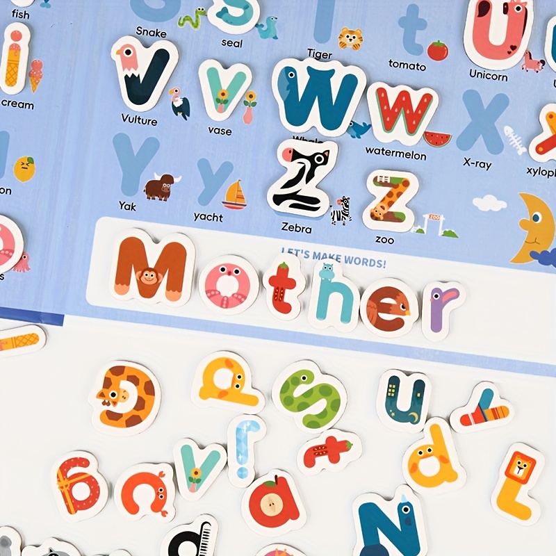 magnetic alphabet puzzle book colorful set for preschoolers fridge magnets 3 5 flashcards Product details 3