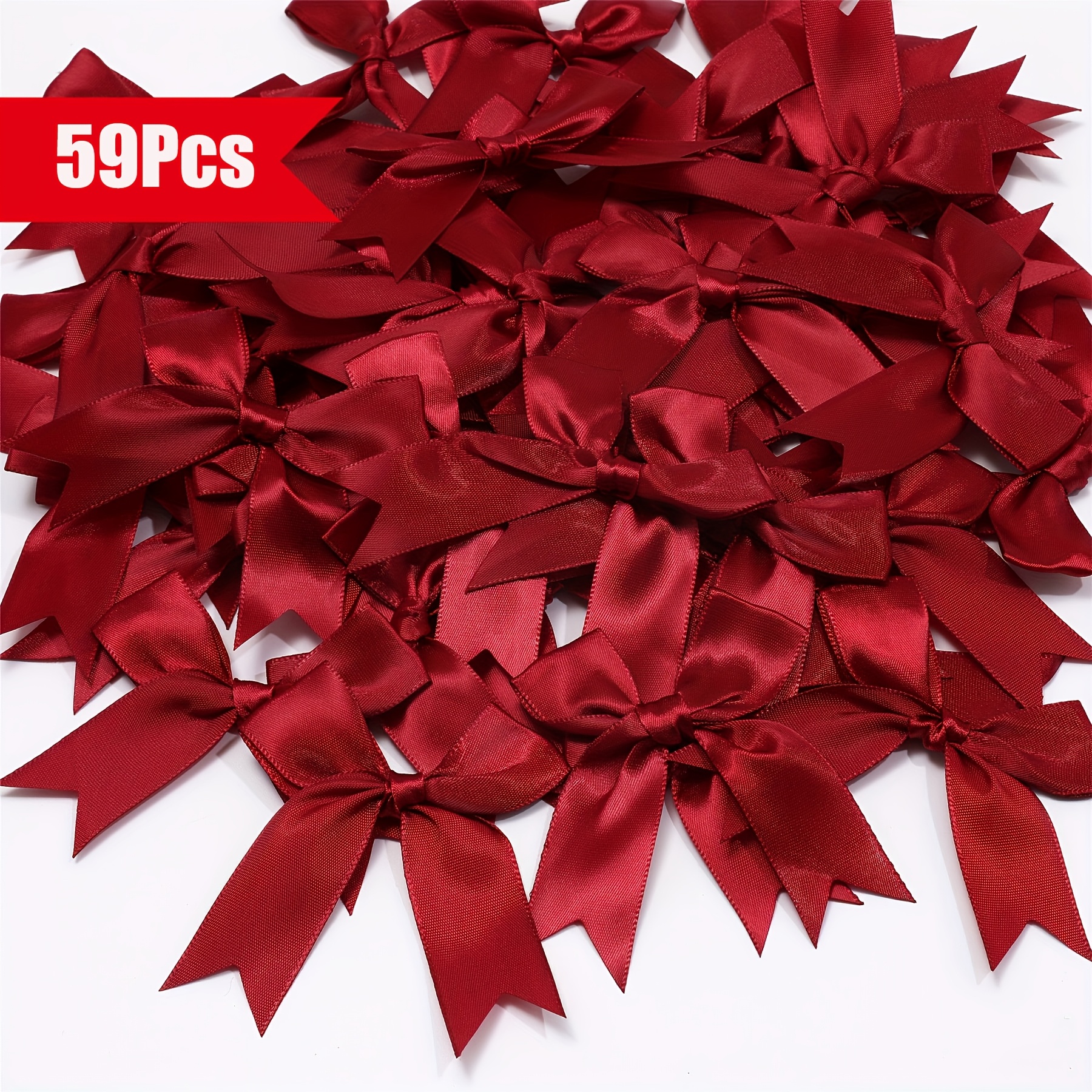 TEMU 59 pz Fiocchi in Raso Pre-annodati, Fiocchi in Tessuto con a Punta a per Confezioni Regalo, Decorazioni Fai da Te per Matrimoni e Feste,
