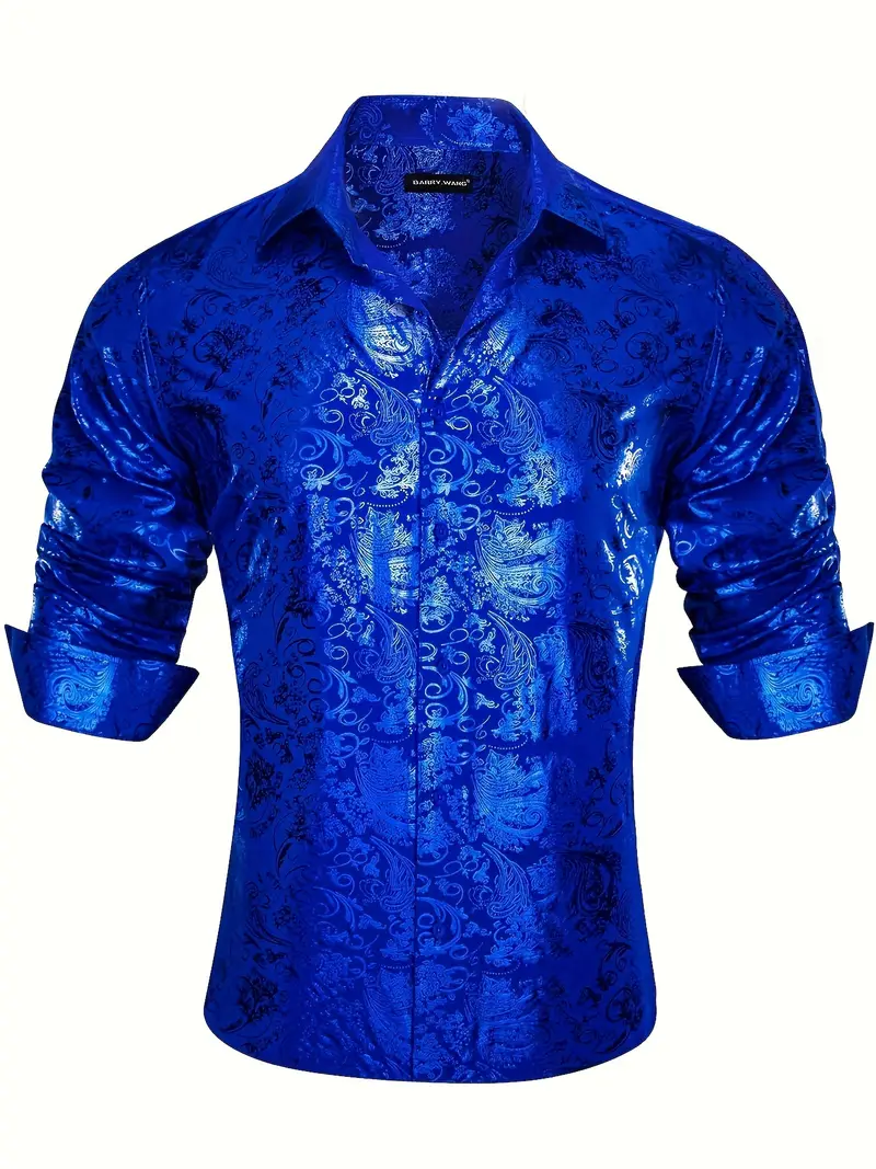 mens dress shirts luxury floral pattern long sleeve button - Temu mens dress shirts luxury floral pattern long sleeve button - Temu