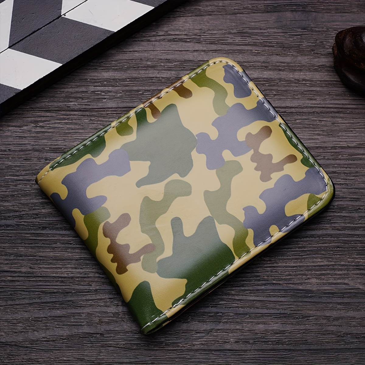 billetera moda estampado camuflaje hombres corta plegable Temu Peru