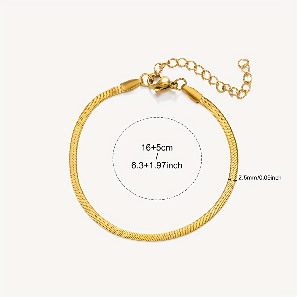 Stainless Steel Flat Bone Chain Bracelet for Women