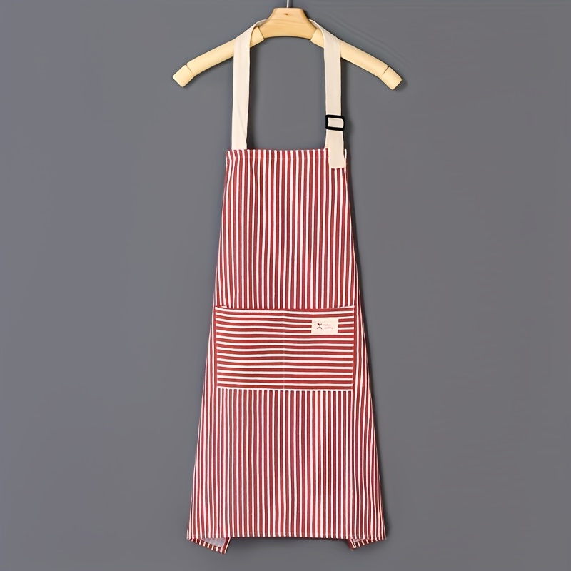 1pc Kitchen Apron, Striped Apron, Household Kitchen Baking Apron