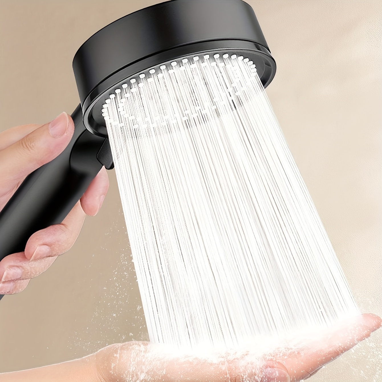 

1pc Pressurized Handheld Shower Head, 5 Modes Adjustable Water Output Shower Head, Bathroom Shower Nozzle, Shower Sprinkler, Bathroom Hardware, Bathroom Accessories