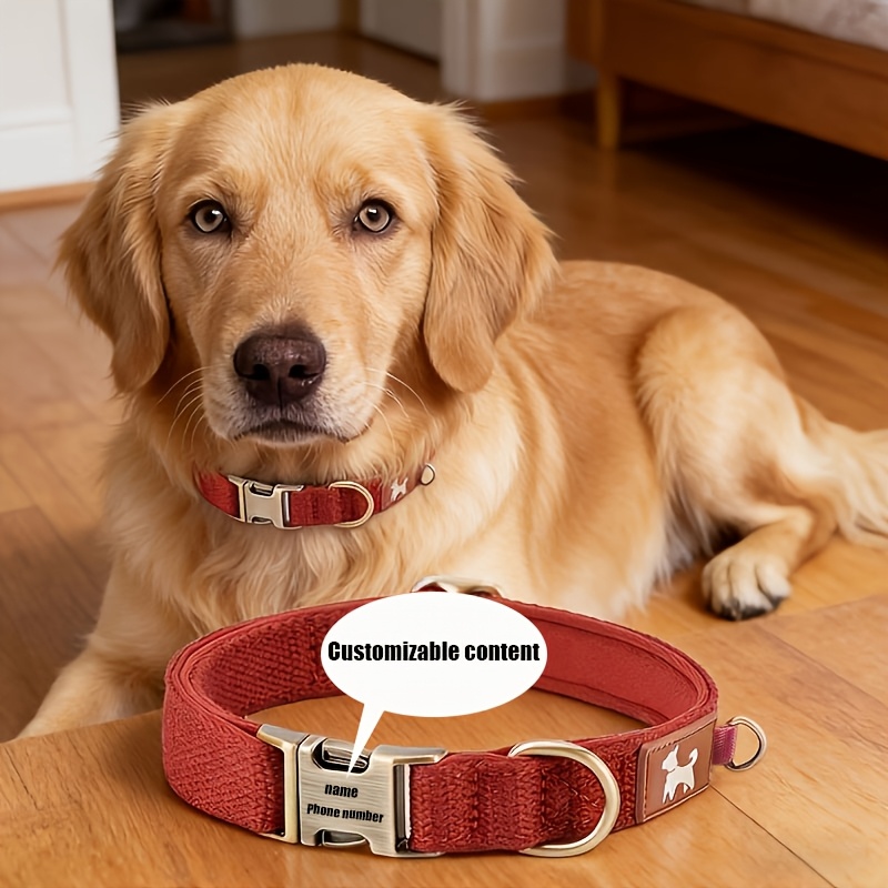 TEMU [custom] Personalized Dog Collar Engraved Name Medium-large Dogs Puppies Cats Additions, Custom Cat Collar With Name And Phone Number Engraving,
