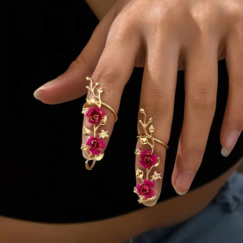 Image of 2pcs Stylish Finger Armour Claw Jewelry Hand Armor For Women Y2k