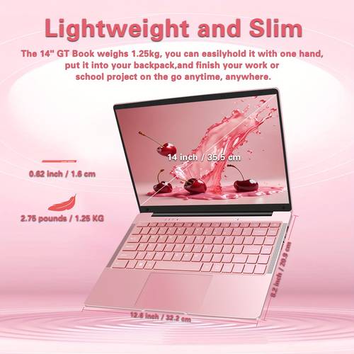 14 rose golden laptop celeron j4105 fhd ips display 8gb ddr4 128gb 256gb 512gb ssd ultra thin notebook usb3 0 bt