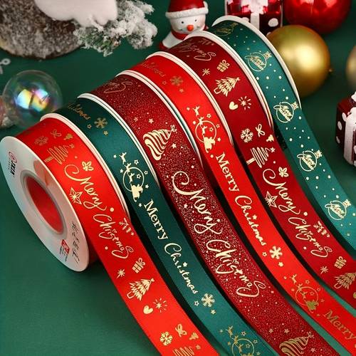 3 colors christmas ribbon cake bouquet decoration ribbons christmas gift box packaging red ribbon bow random color
