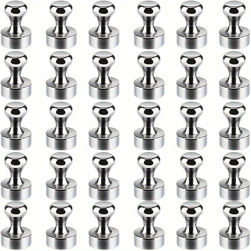 

30-pack Magnetic Metal Thumbtacks - Versatile Office And Kitchen Magnets For Whiteboards, Refrigerators, Maps, Easy To Remove