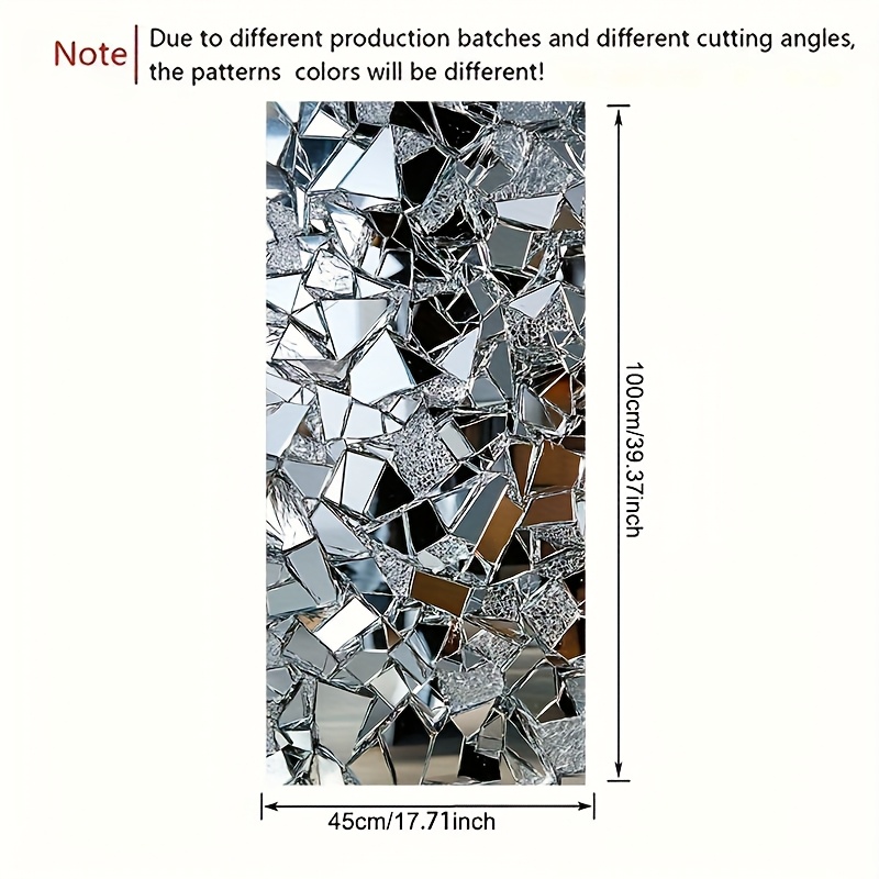 TEMU 2d Flat, 1pc 2d Flat Gray Silvery Pattern Electrostatic Glass Door And Window Sticker, Double-sided Visual Effect, Detachable Pvc, Home Office