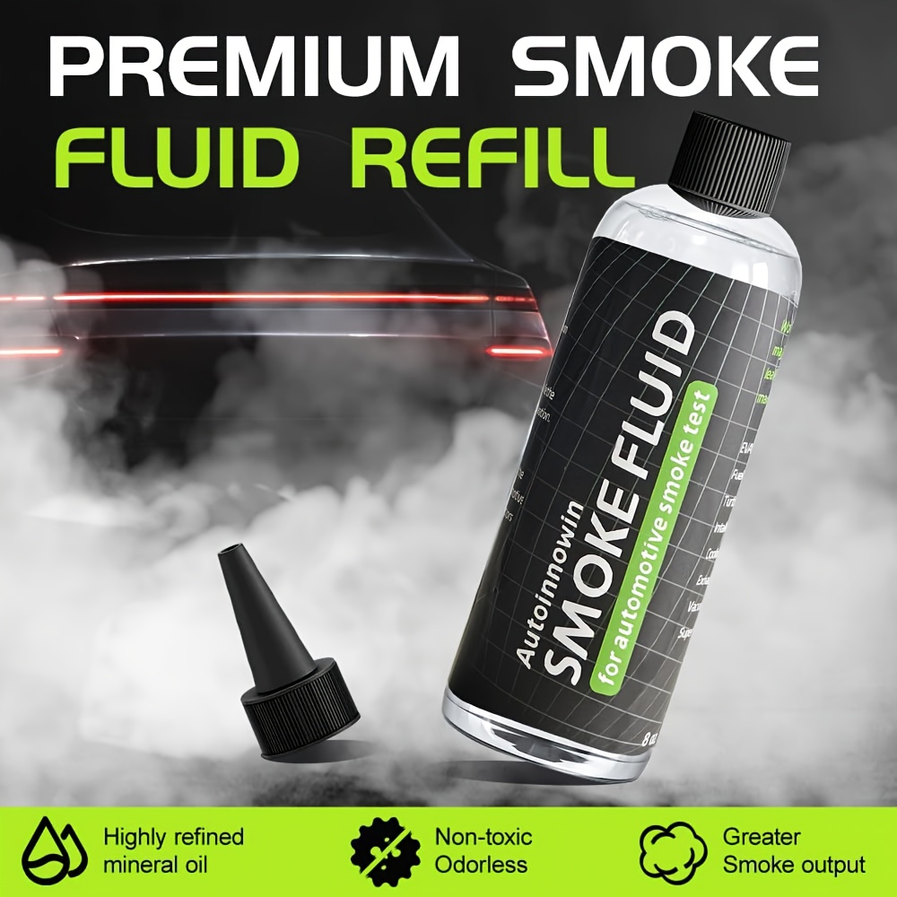 TEMU 8oz Premium Smoke Fluid Refill For Automotive Smoke Machines - High-quality Mineral Oil, Non-toxic & Leak Detection Fluid For Evap