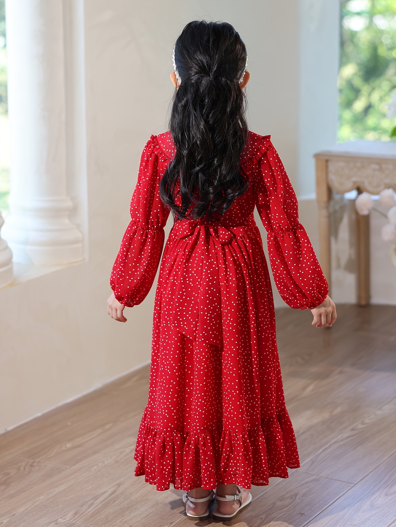 knee length dresses for ladies Flower Girl Dress Knee Length Toddler 1st Birthday Party J415 Champagne / Child-2