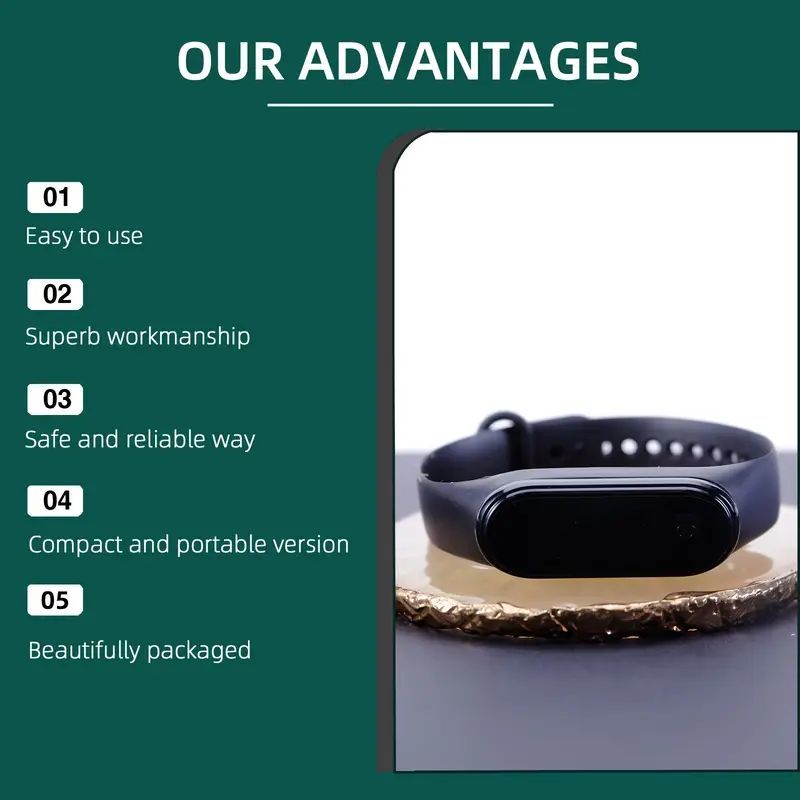 1pc shixisi fashion mosquito repellent wristband unisex sports electronic watch physical insect repellent battery powered plastic material with 36v operating voltage details 3