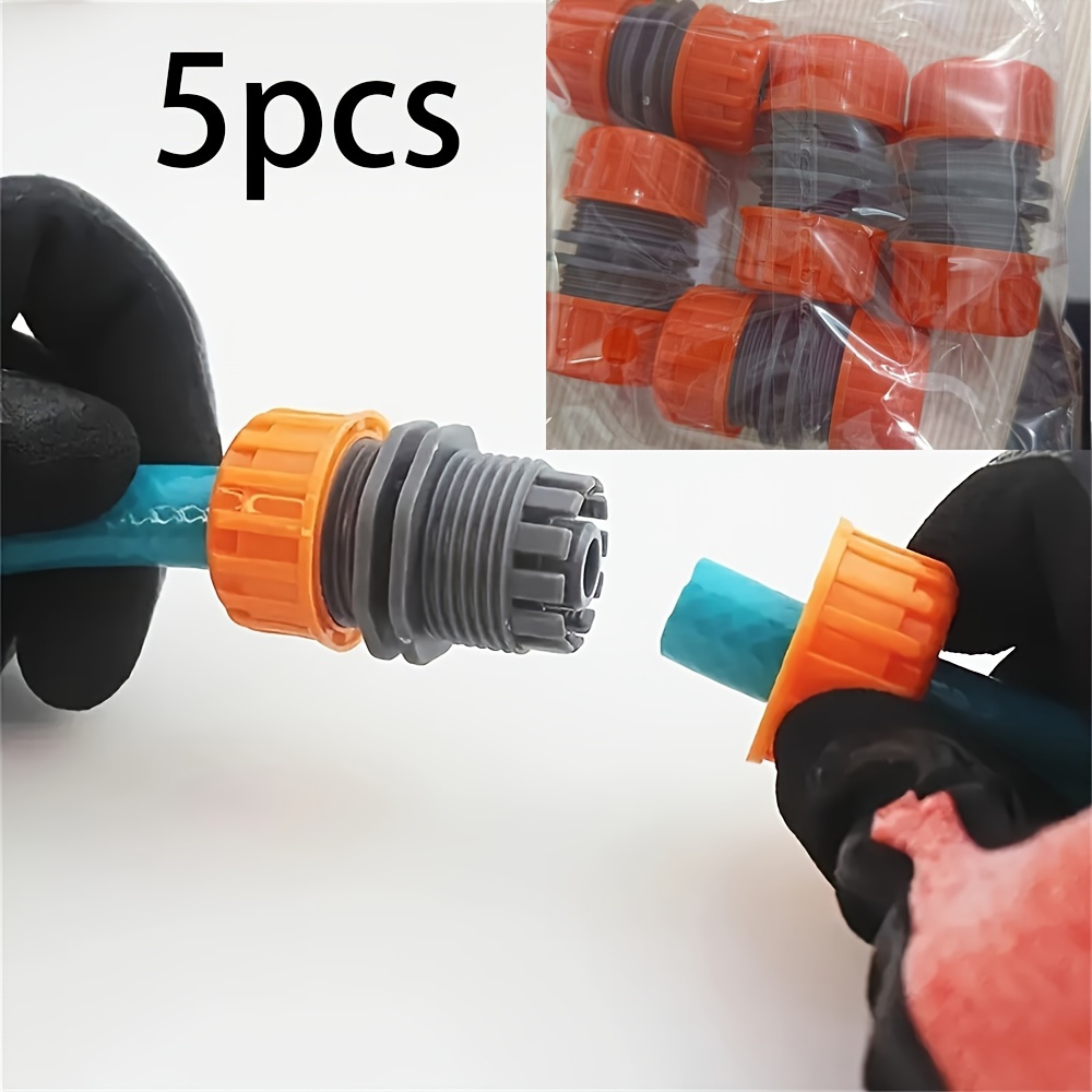 

5-piece Leak Repair Hose Connectors For Easy Extension & Repair, Fits 12mm Inner, 16mm Outer Diameter - Ideal For Garden Watering Equipment