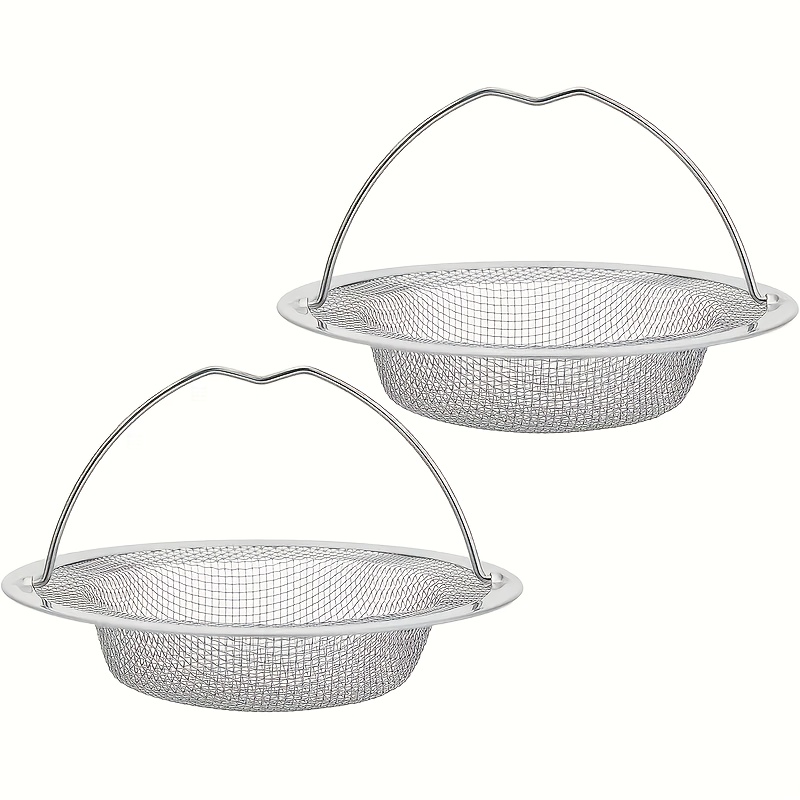 E-shop 2 Stück Küchen-Abflussfilter, verstopfungssicher für Spüle, Edelstahlfilter für Geschirrspülen, Gemüsewaschbecken, Tropfschale,