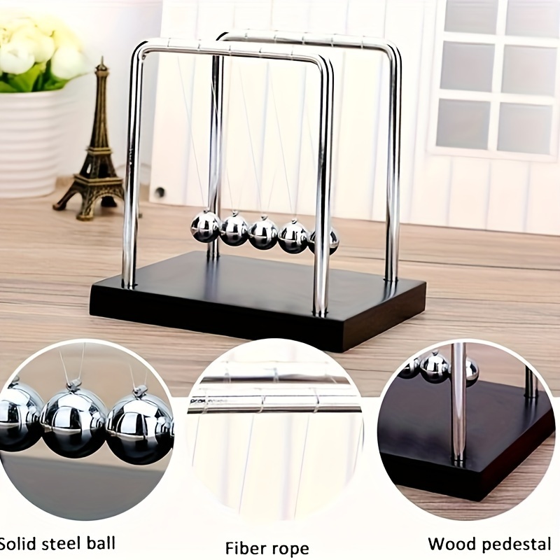 

Newton's Cradle Pendulum Ball - Metal & Plastic Crafted Desk Decor, Educational Physics Balance Toy For Home & Office, Ideal Science Gift