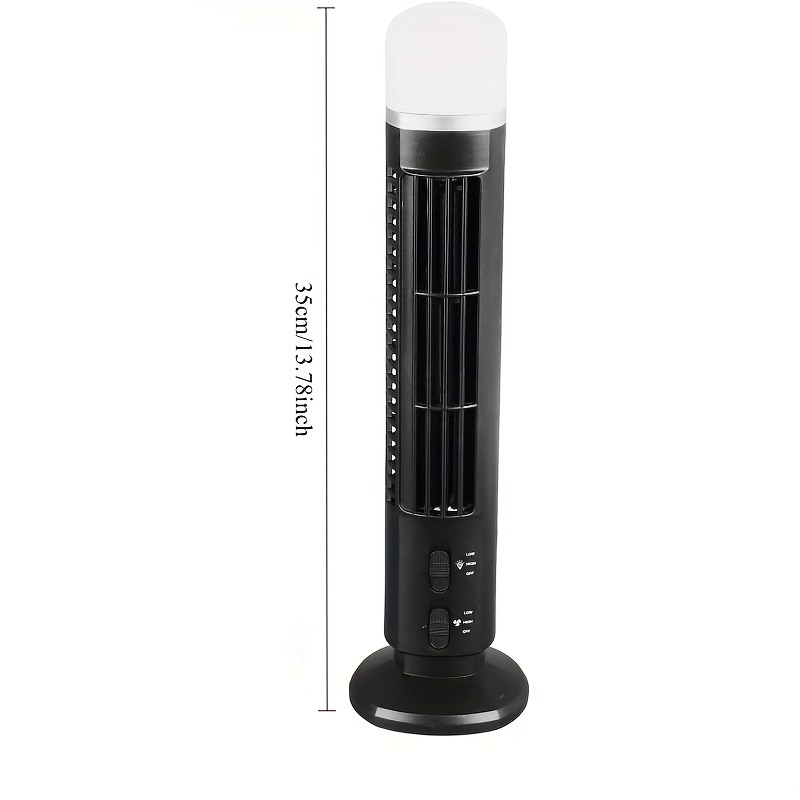 TEMU Tower Fan For Desktop, Portable Usb Bladeless Fan 90 Degree Oscillating Fans Desk Fan With Light, Quiet Cooling Fan For Indoor Home Bedroom