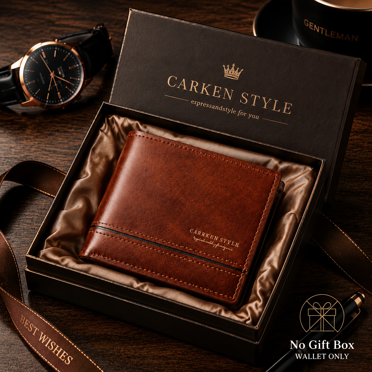 TEMU Men's Short Wallet - Premium Vintage, Business Casual Dual-fold Multi-card Money Clip, Commute Essential, Perfect Gift For