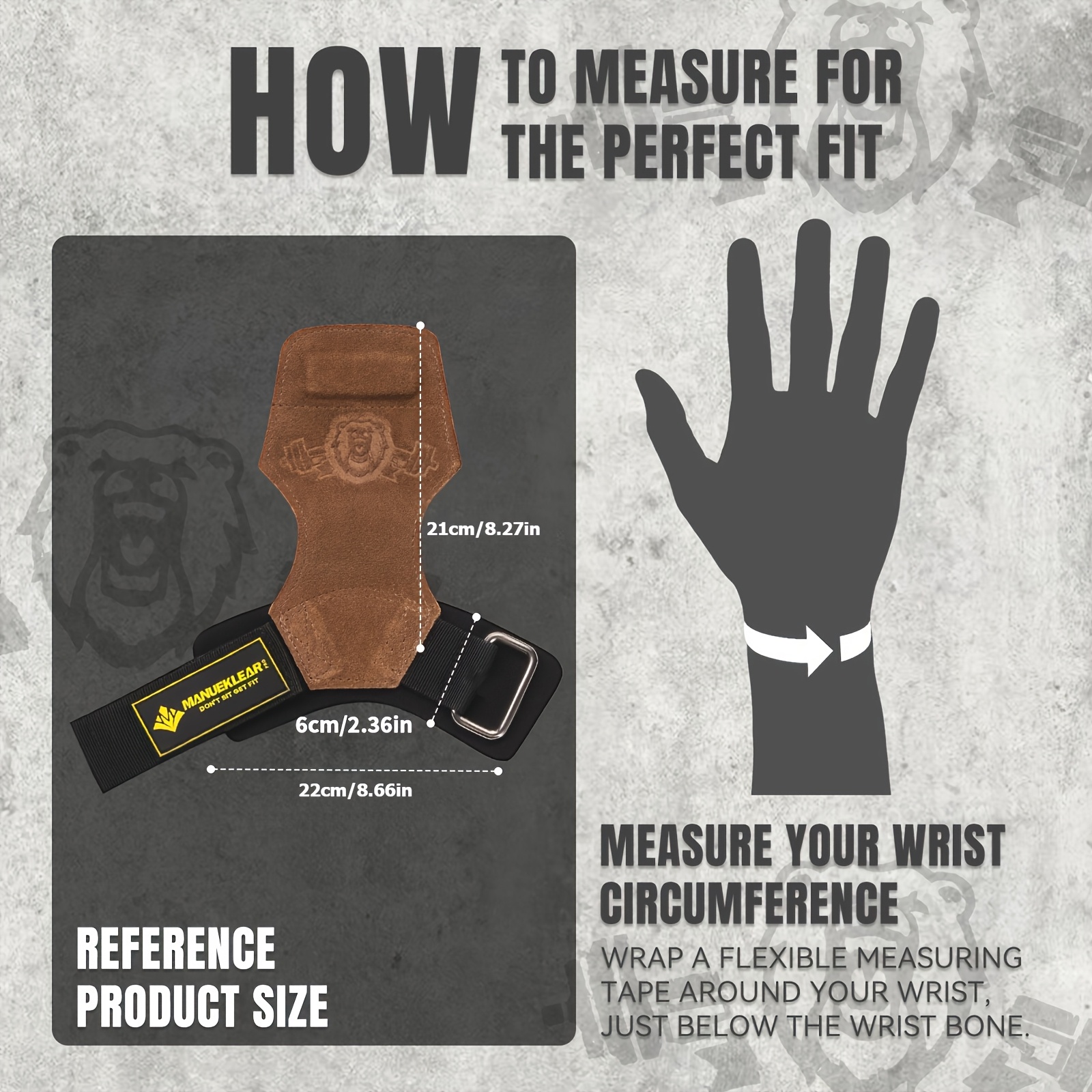 MANUEKLEAR gewichthefbanden voor de sportschool, duurzame gewichthefbanden, dempende polsbanden