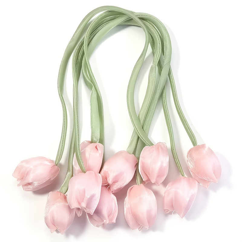 E-shop 5 Stück/Packung, minimalistisches doppelseitiges Knospen-Tulpen-DIY-Schleifen-Haarschmuck-Material im Ins-Stil, Schmuckzubehör, Bekleidungs-