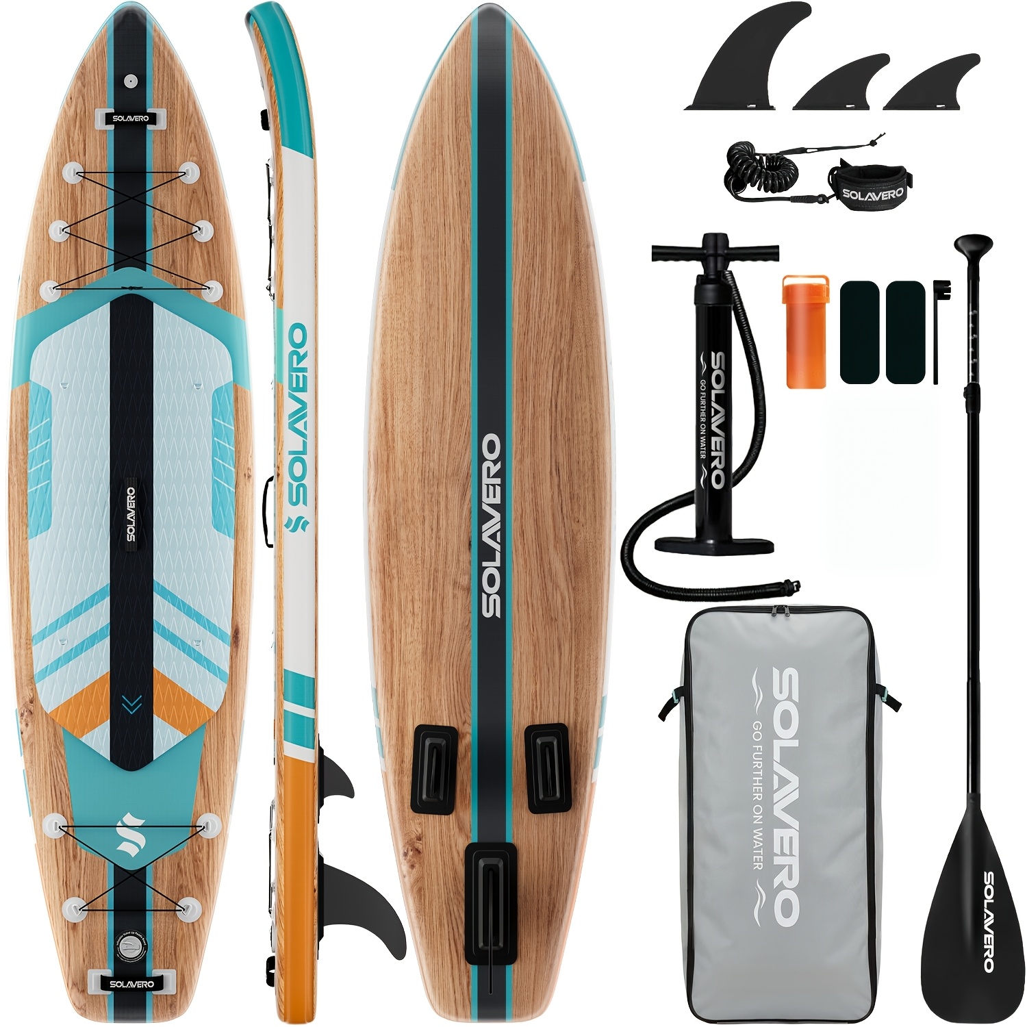 Image of Inflatable Stand Up Paddle Board With Sup Accessories, Anti-slip Eva Deck, 11' Inflatable Paddle Boards For Adults Of All Skill Levels