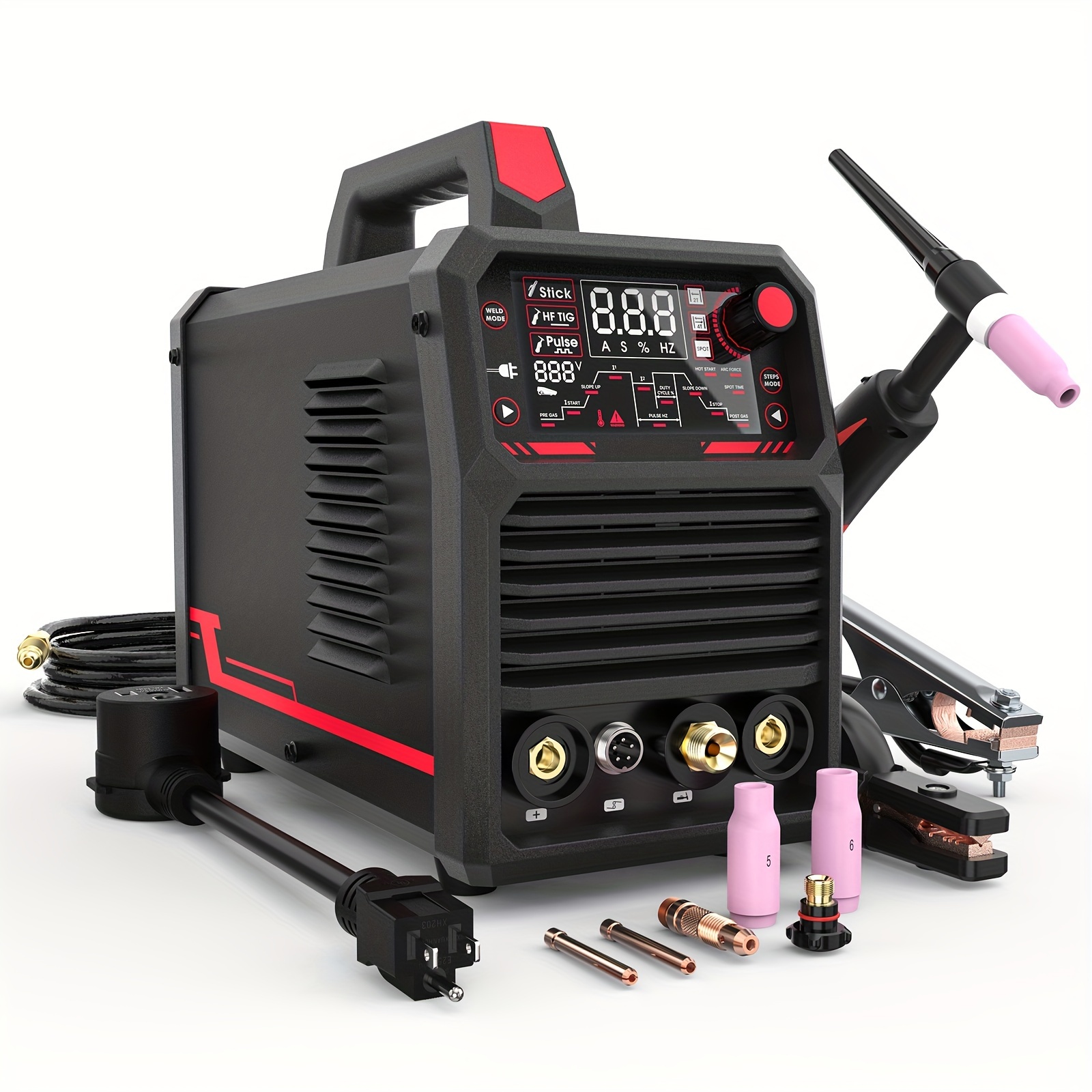 

Yeswelder 205amp Tig Welder With Pulse Led Display, Stick/dc Tig/pulse Tig 3 In 1, 110&220v Dual Voltage Tig Welding Machine