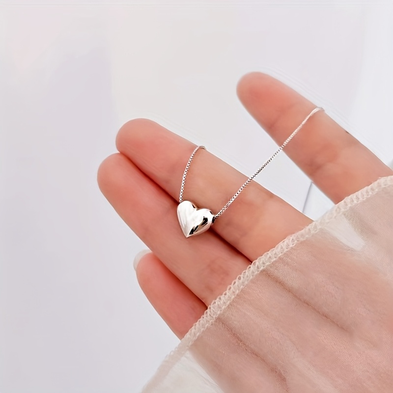 

Heart-shaped Pendant Necklace, Elegant Classical, Powerless, Non-inlaid Silver-plated Fine Jewelry, Suitable For And Gifts, Timeless Season Accessories, Suitable For Birthstones