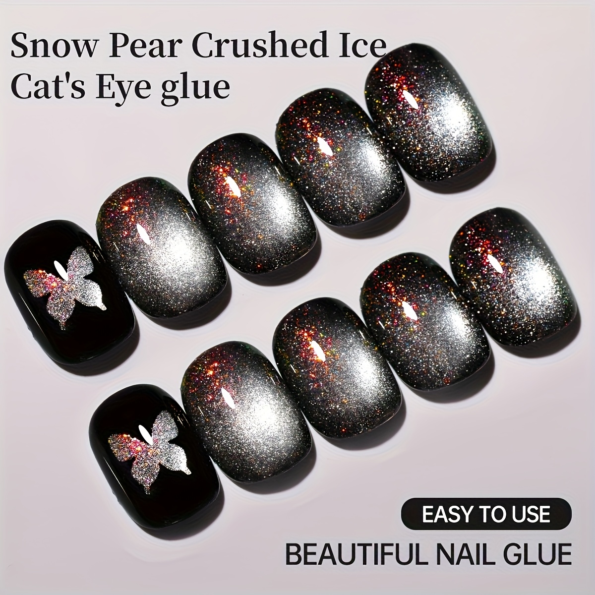 Image of Cat Eye Nail Trends 2025 Holographic Nail Art 10ml Reflective Magnetic Nail Gel Soaking Led Gel Salon Female Nail Art Tools Gel