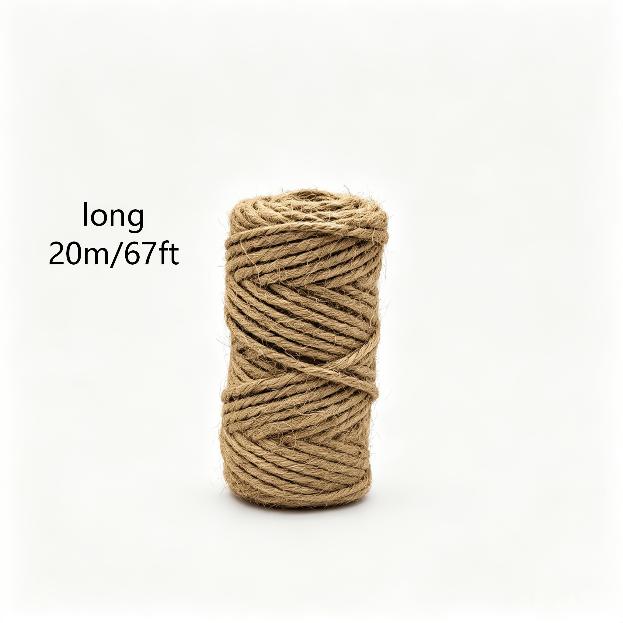 4mm X 20m Jute Rope, Large Roll Of Natural Jute Rope 67ft, Heavy-duty Thickened Hemp Rope, Suitable For Diy Crafts, Garden Tying, Home Decor, Cat Scratching Posts