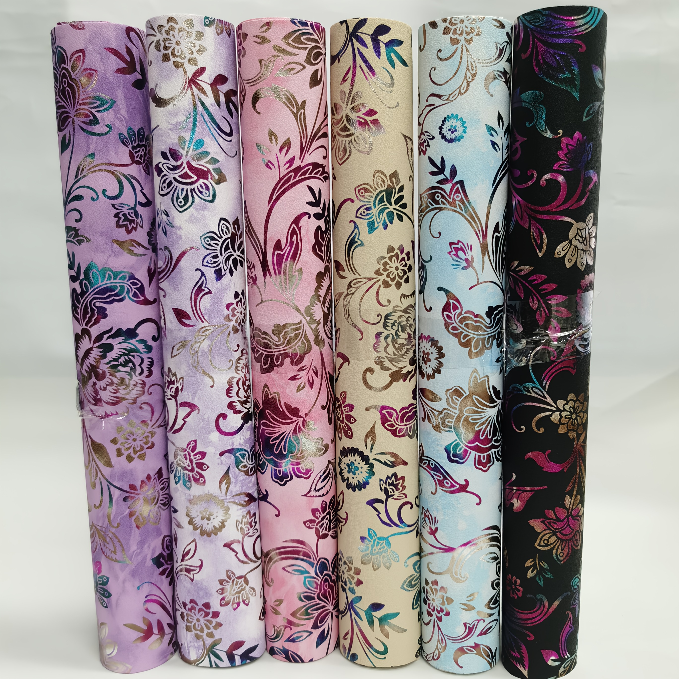 

6pcs Toteprint Pu Leather Sheets (8"x12") - Vibrant Floral & Paisley Print, Embossed Synthetic Leather Vinyl Fabric For Diy Crafts, Earrings, Phone Cases, Hair Accessories